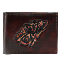 Brown Embossed Leather Mens Wallet 