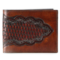 Brown Hand - Tooled Leather Mens Wallet 